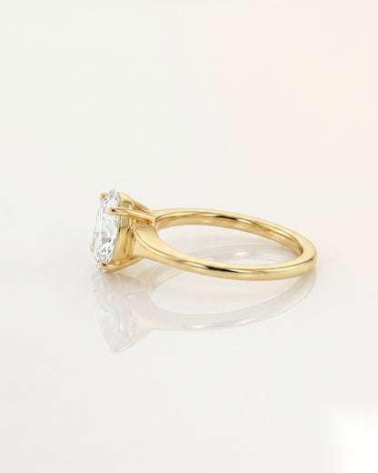 0.5 CT Oval Solitaire Moissanite Engagement Ring
