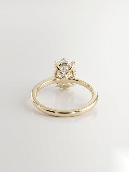 1.25 CT Oval Solitaire Moissanite Engagement Ring