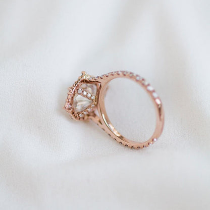 3 CT Pear Halo & Pave Moissanite Engagement Ring