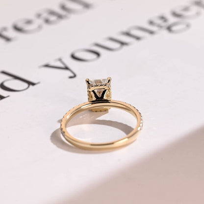 2.0 CT Radiant Pave Moissanite Engagement Ring