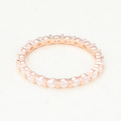 1.32 TCW Oval Full Eternity Moissanite Wedding Band