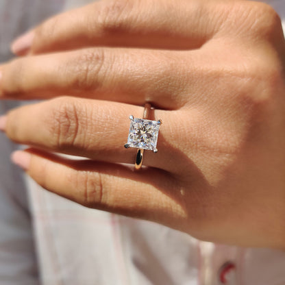 2.5 CT Princess Solitaire Moissanite Engagement Ring