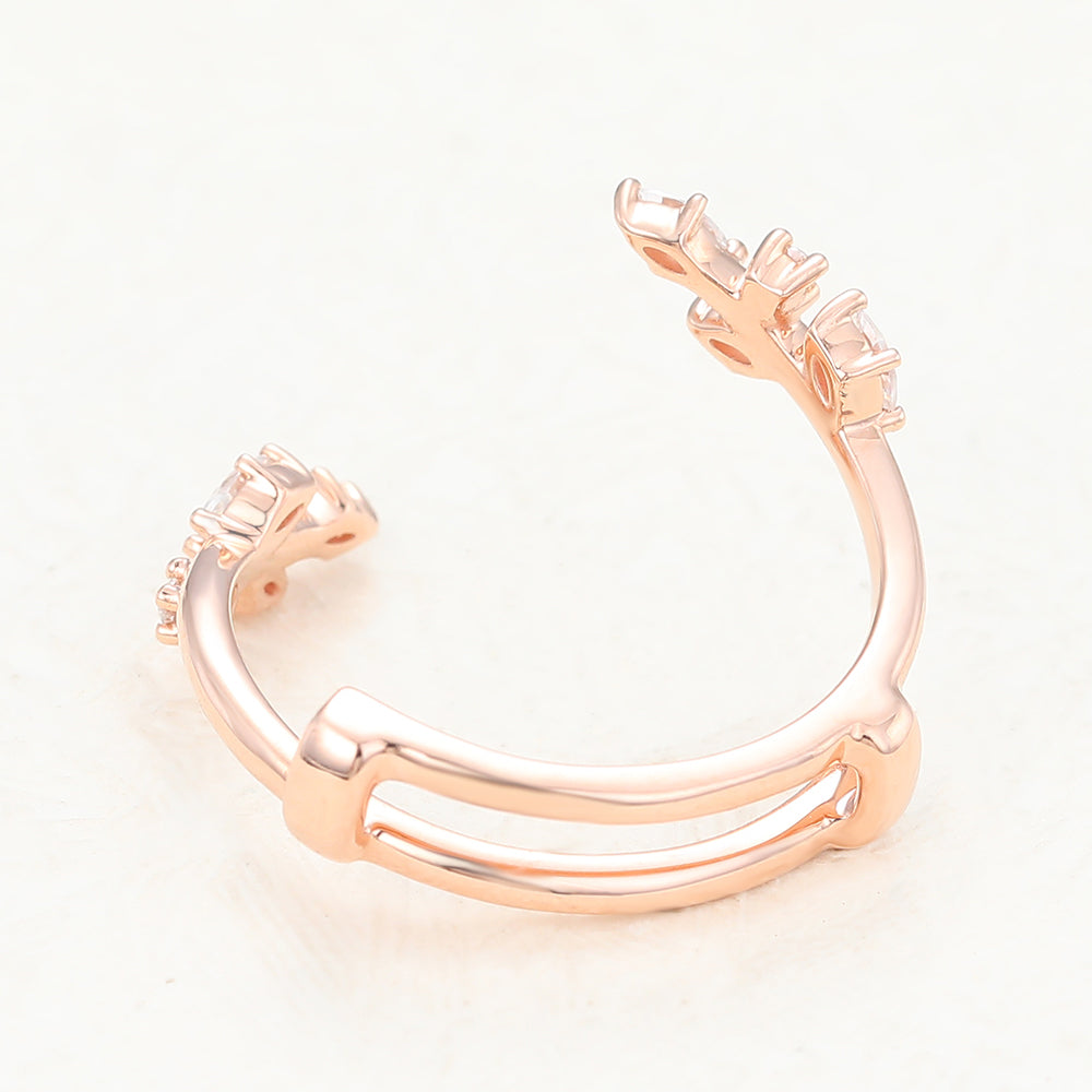 0.26 TCW Marquise & Round Twig Style Moissanite Wedding Band