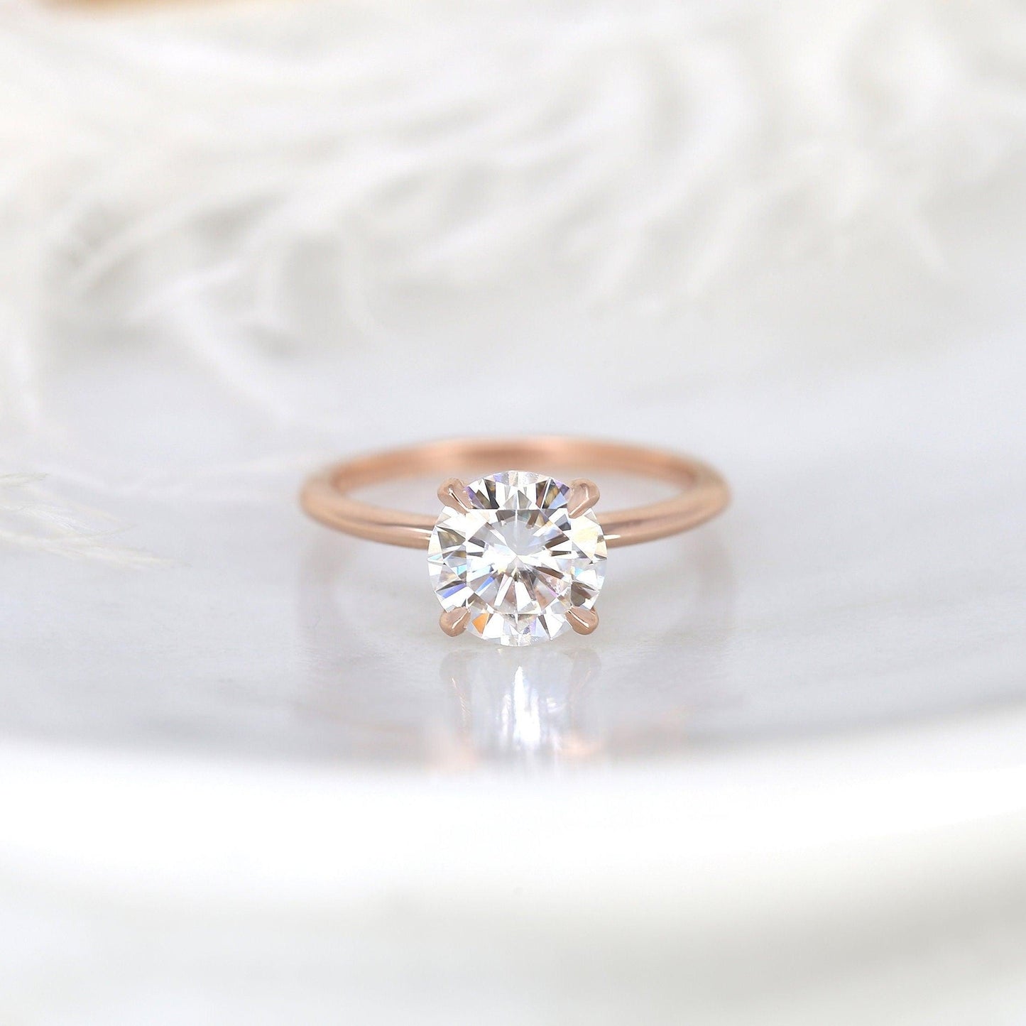 2 CT Round Solitaire Moissanite Engagement Ring