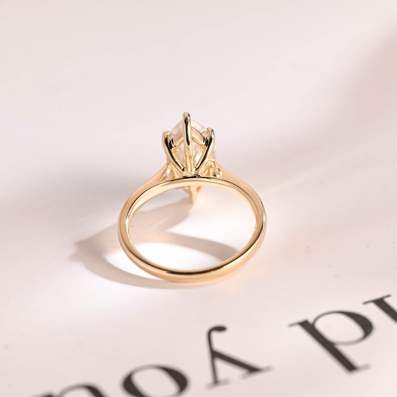 2.0 CT Marquise Solitaire Moissanite Engagement Ring