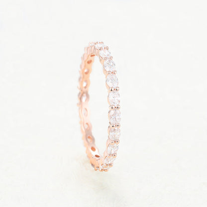 1.32 TCW Oval Full Eternity Moissanite Wedding Band