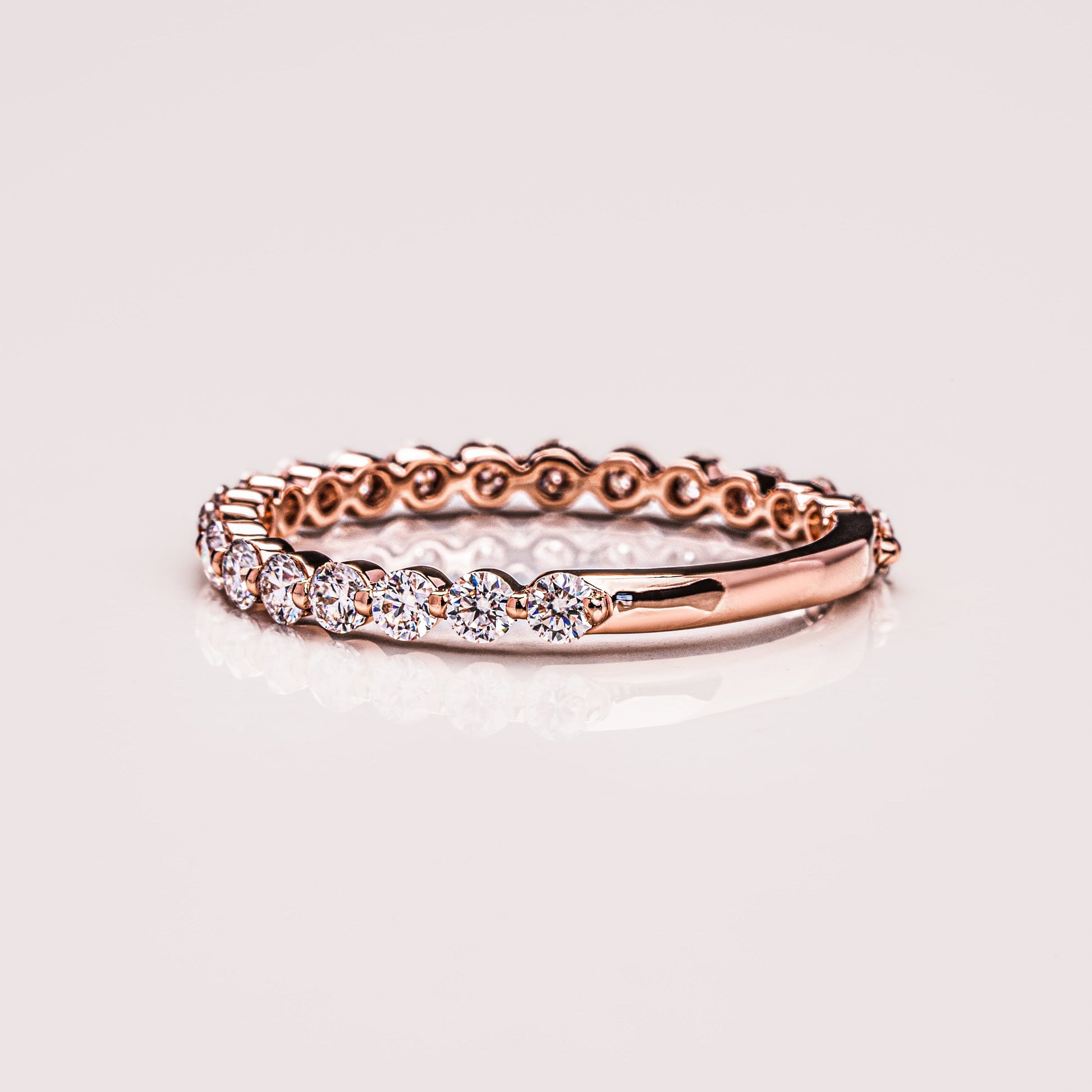0.88 TCW Round Half Eternity Moissanite Wedding Band