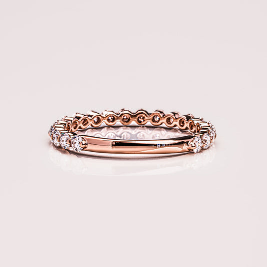 0.88 TCW Round Half Eternity Moissanite Wedding Band