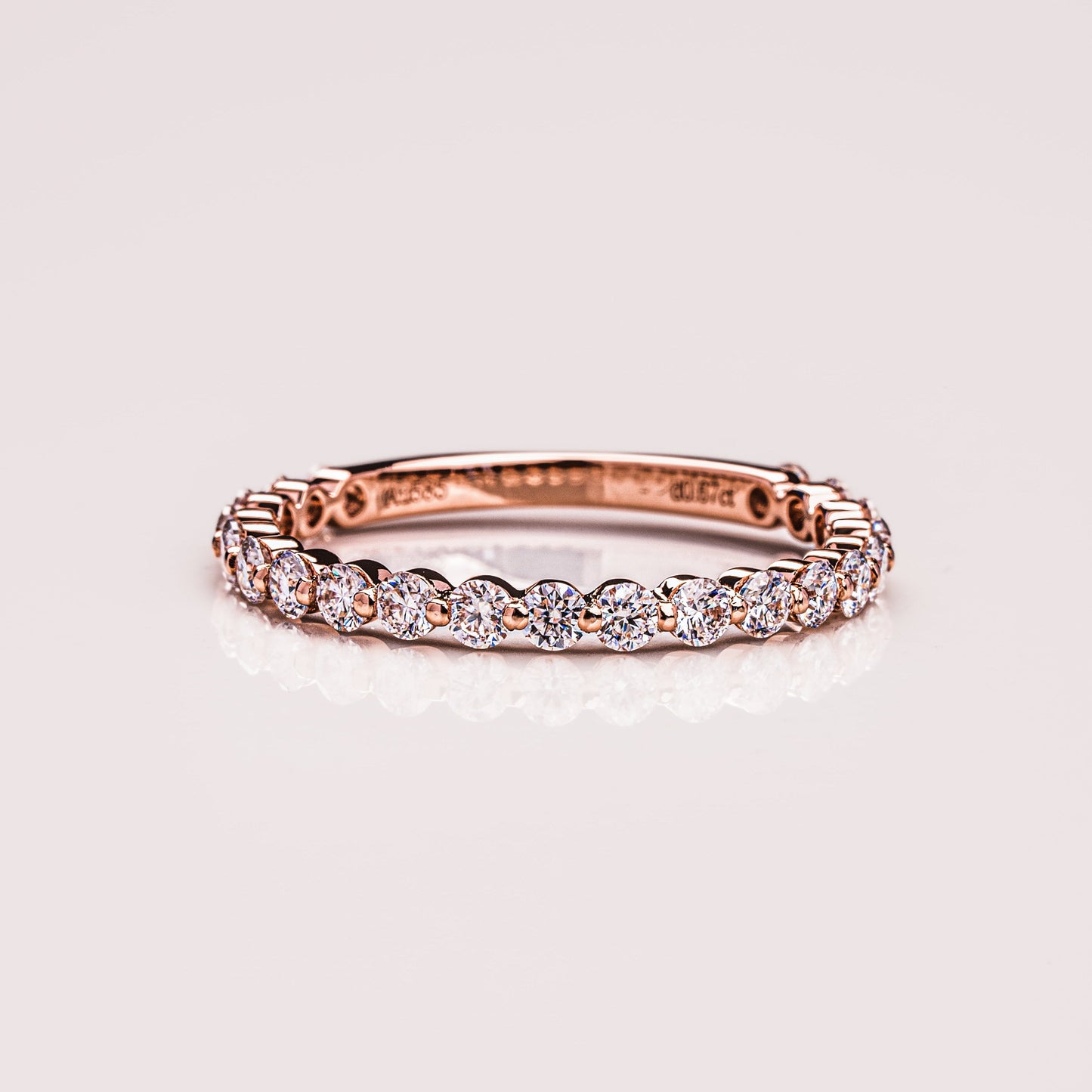 0.88 TCW Round Half Eternity Moissanite Wedding Band