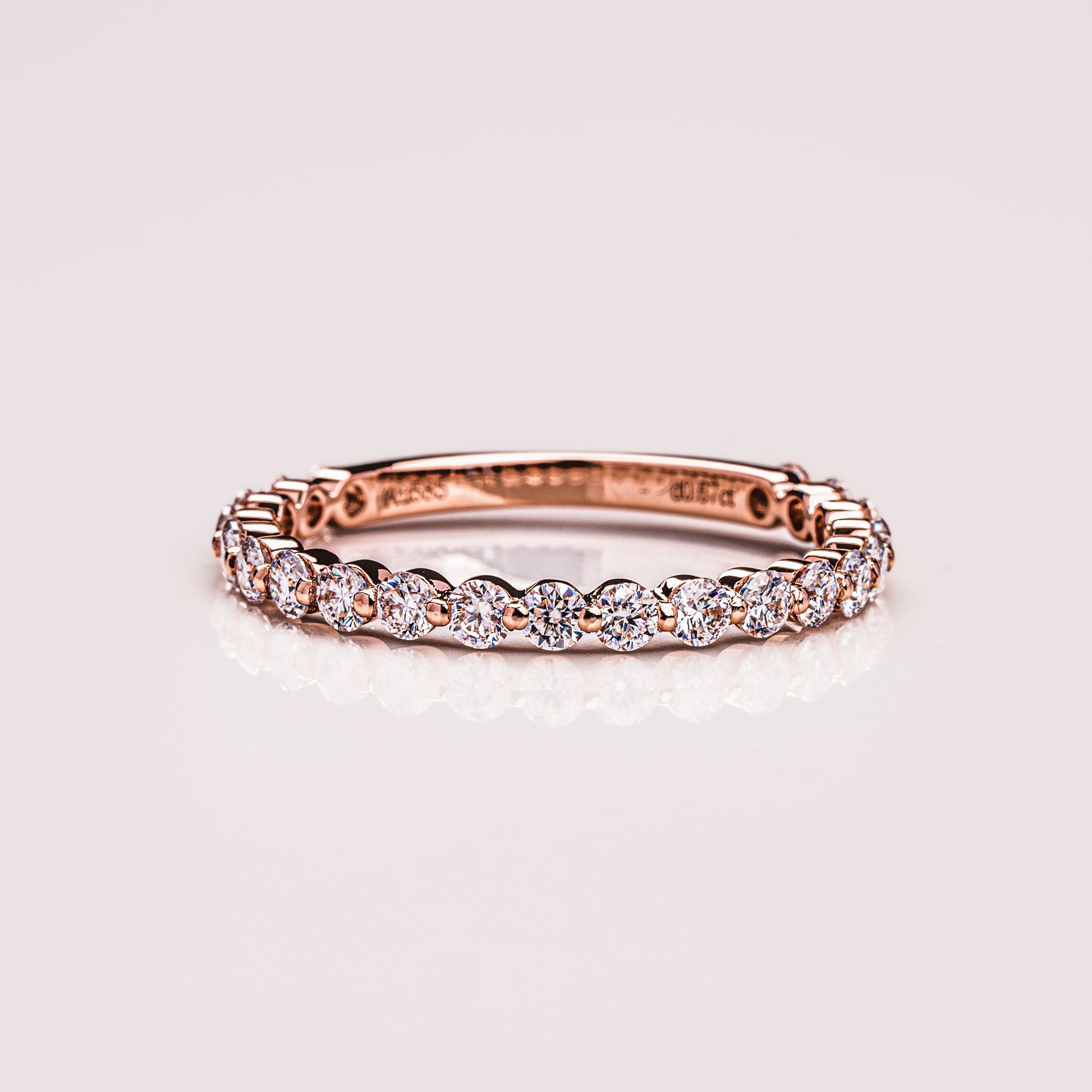 0.88 TCW Round Half Eternity Moissanite Wedding Band