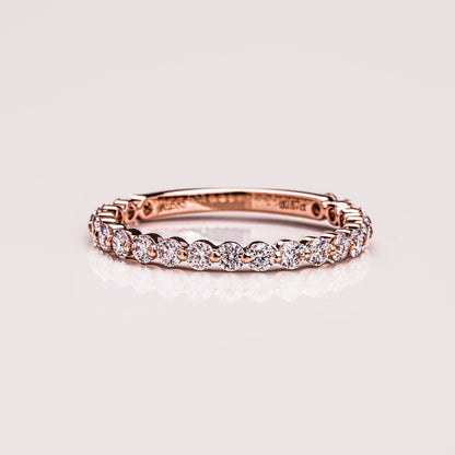 0.88 TCW Round Half Eternity Moissanite Wedding Band