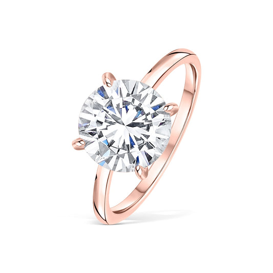 3 CT Round Hidden Halo Moissanite Engagement Ring