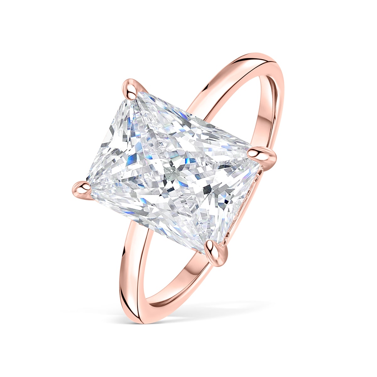 3 CT Radiant Hidden Halo Moissanite Engagement Ring