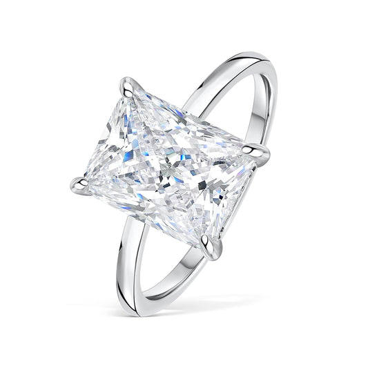 3 CT Radiant Hidden Halo Moissanite Engagement Ring