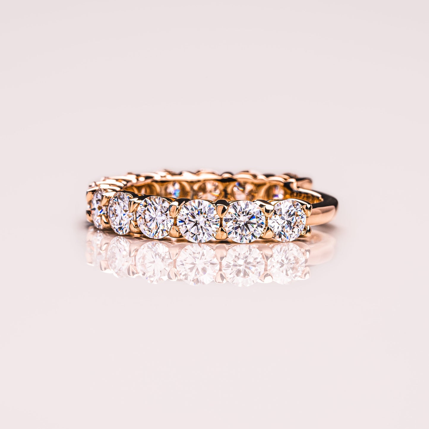 2.4 TCW Round Half Eternity Moissanite Wedding Band
