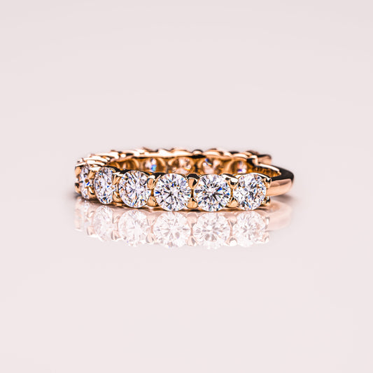 2.4 TCW Round Half Eternity Moissanite Wedding Band