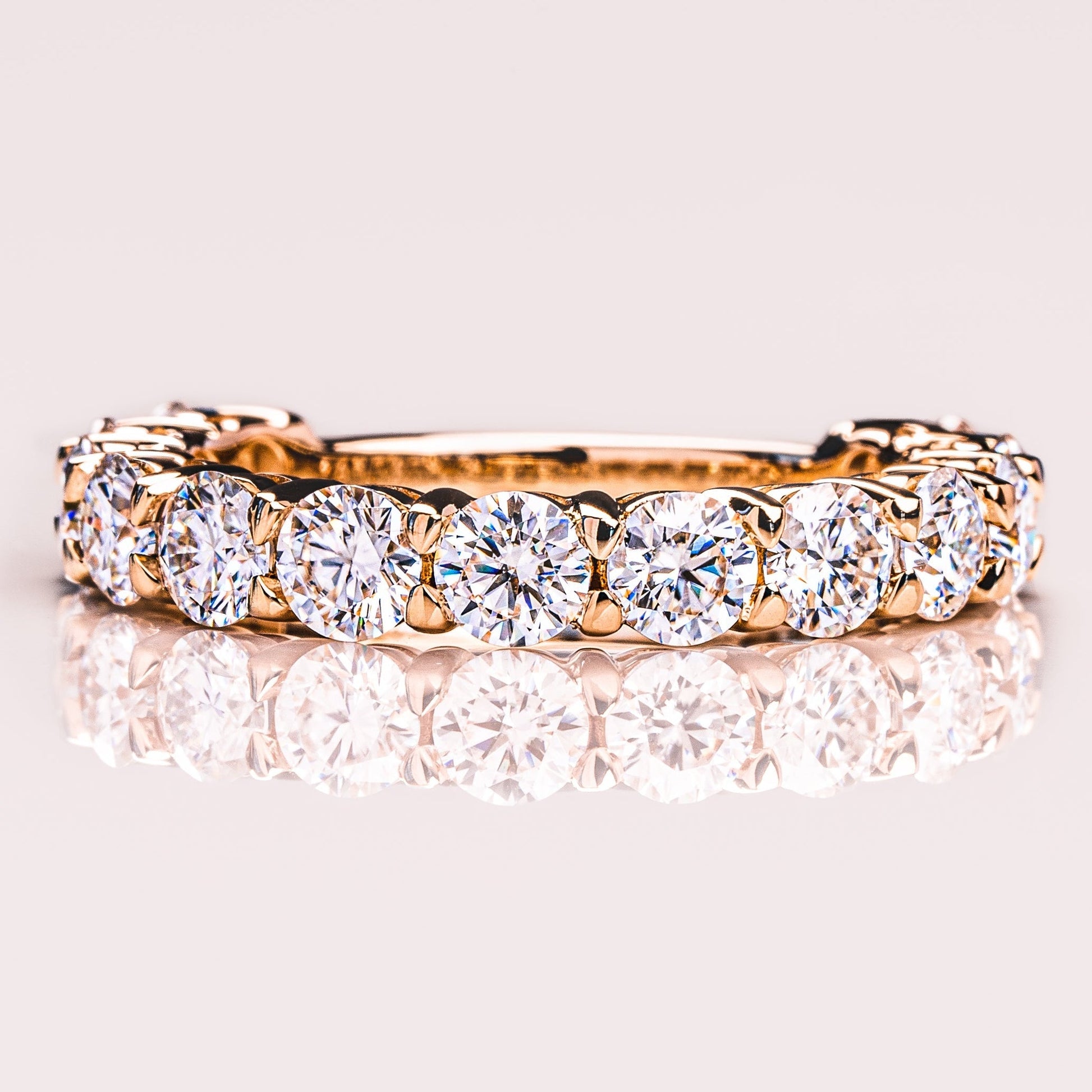 2.4 TCW Round Half Eternity Moissanite Wedding Band