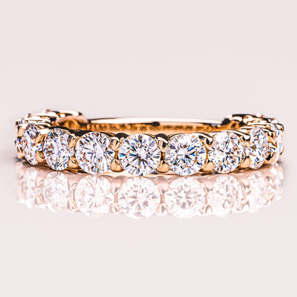 2.4 TCW Round Half Eternity Moissanite Wedding Band