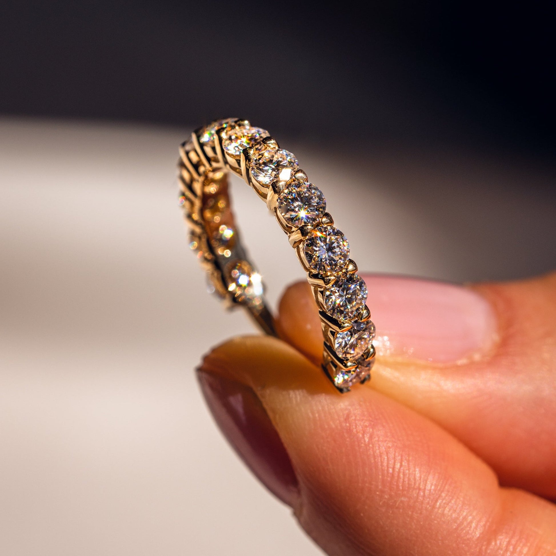 2.4 TCW Round Half Eternity Moissanite Wedding Band