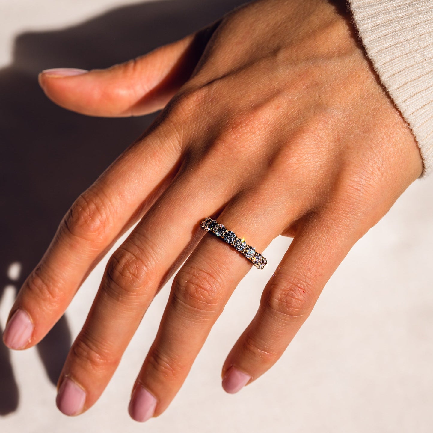 2.4 TCW Round Half Eternity Moissanite Wedding Band