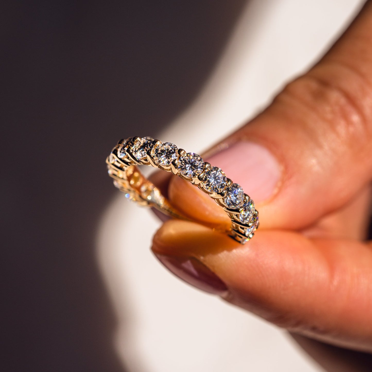 2.4 TCW Round Half Eternity Moissanite Wedding Band