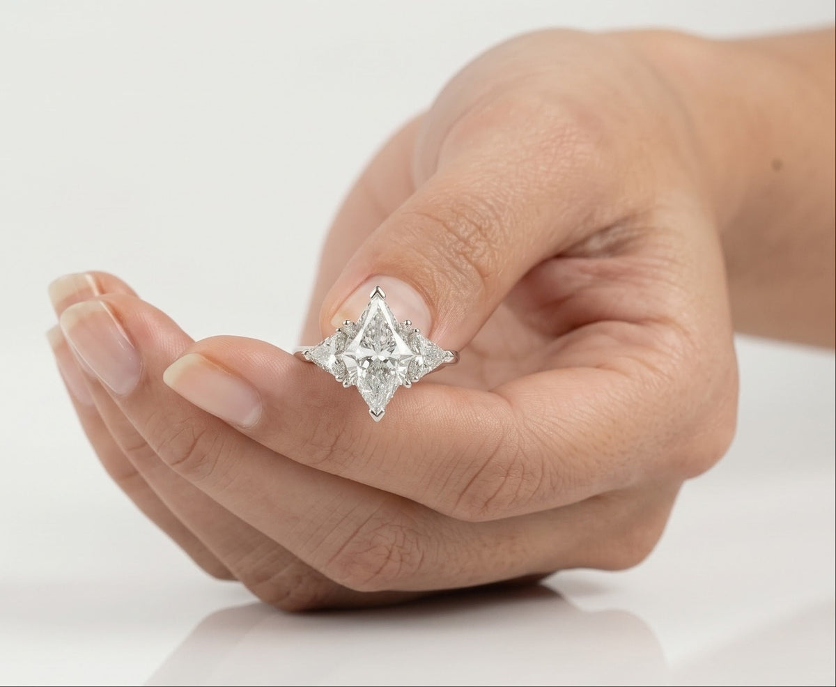 0.5 CT Marquise Vintage Moissanite Engagement Ring