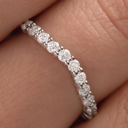 0.63 TCW Round Curved Moissanite Wedding Band