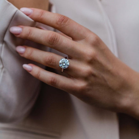 4.1 CT Round Solitaire Moissanite Engagement Ring