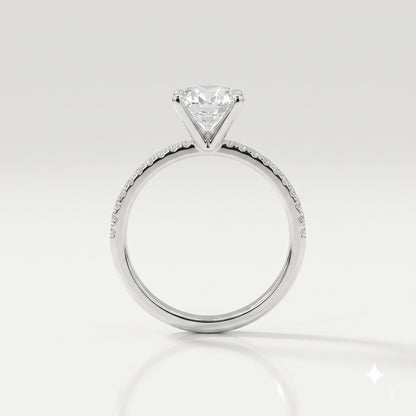 2 CT Round Pave Moissanite Engagement Ring