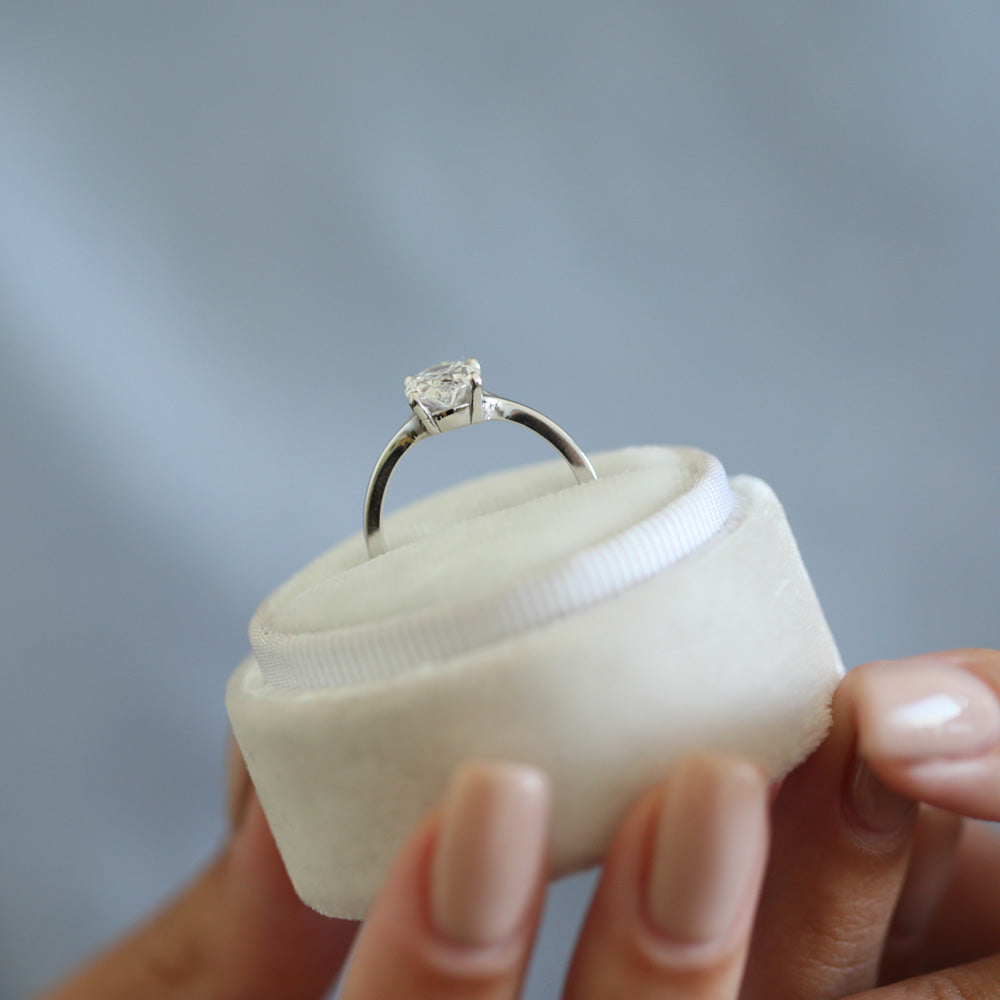 1.5 CT Oval Solitaire Moissanite Engagement Ring