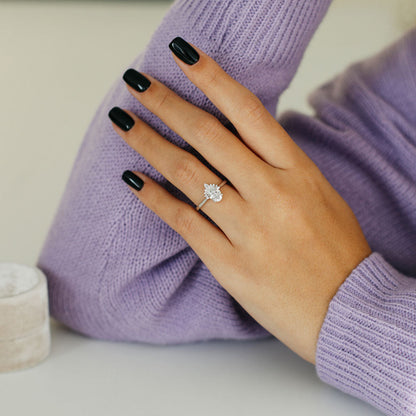 2.1 CT Oval Cluster Moissanite Engagement Ring
