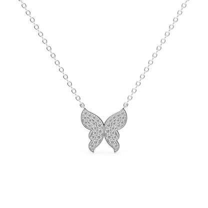 0.35 CT Round Shaped Moissanite Necklace In Multi Stone Design