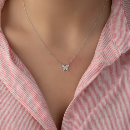 0.35 CT Round Shaped Moissanite Necklace In Multi Stone Design