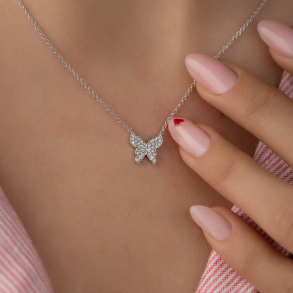 0.35 CT Round Shaped Moissanite Necklace In Multi Stone Design