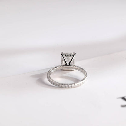2.0 CT Emerald Pave Moissanite Engagement Ring