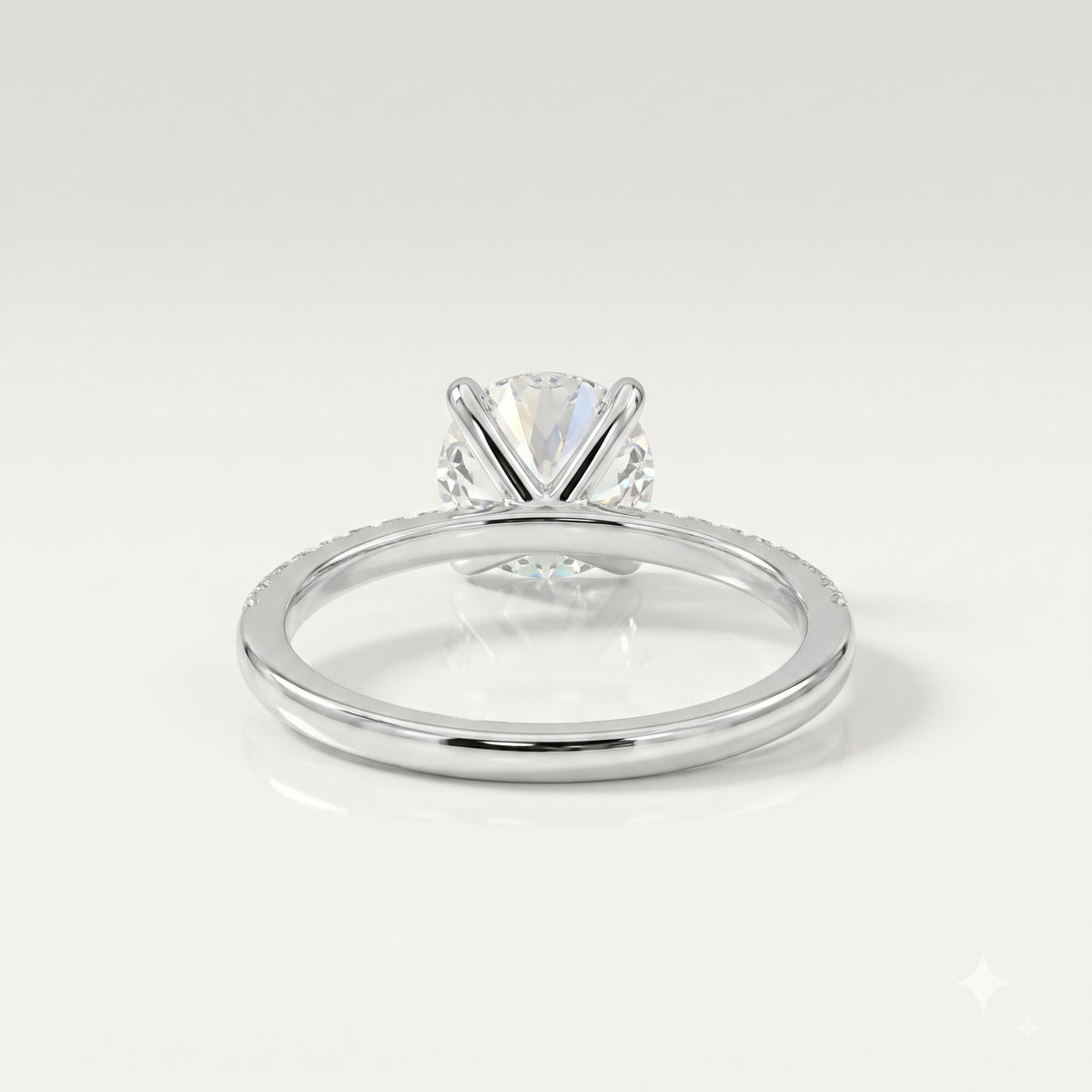 2 CT Round Pave Moissanite Engagement Ring