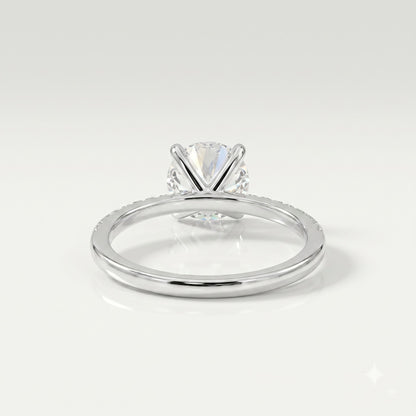 2 CT Round Pave Moissanite Engagement Ring