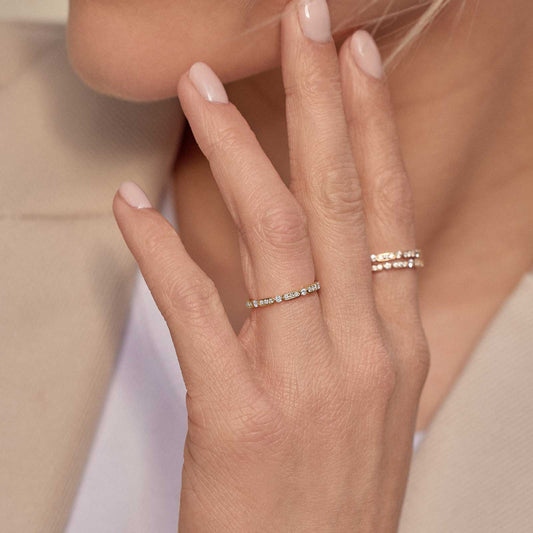 0.3 TCW Round Half Eternity Moissanite Wedding Band