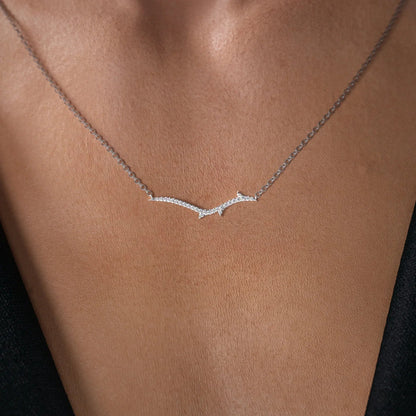 0.15 CT Round Shaped Moissanite Necklace In Multi Stone Design