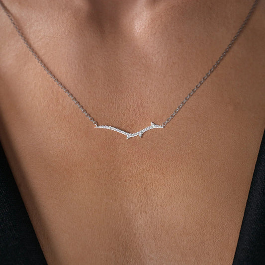 0.15 CT Round Shaped Moissanite Necklace In Multi Stone Design
