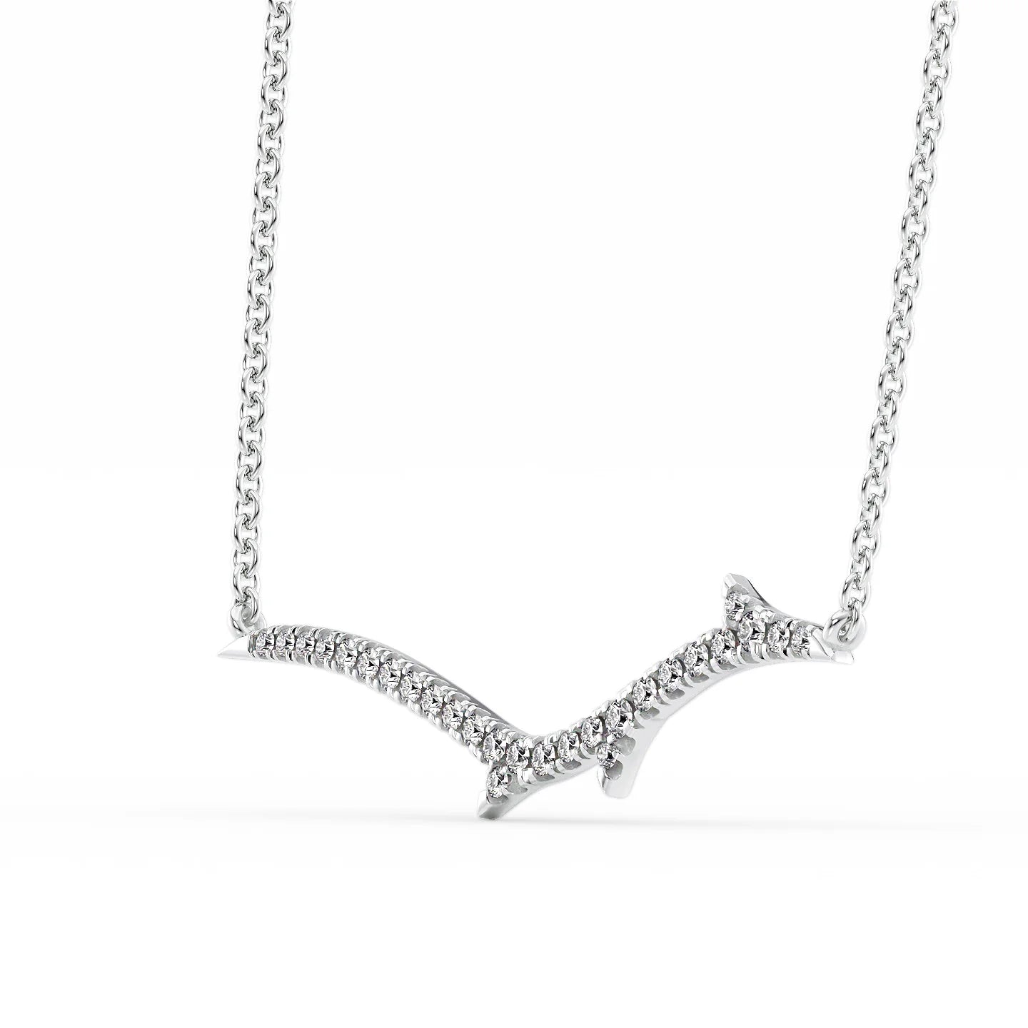 0.15 CT Round Shaped Moissanite Necklace In Multi Stone Design