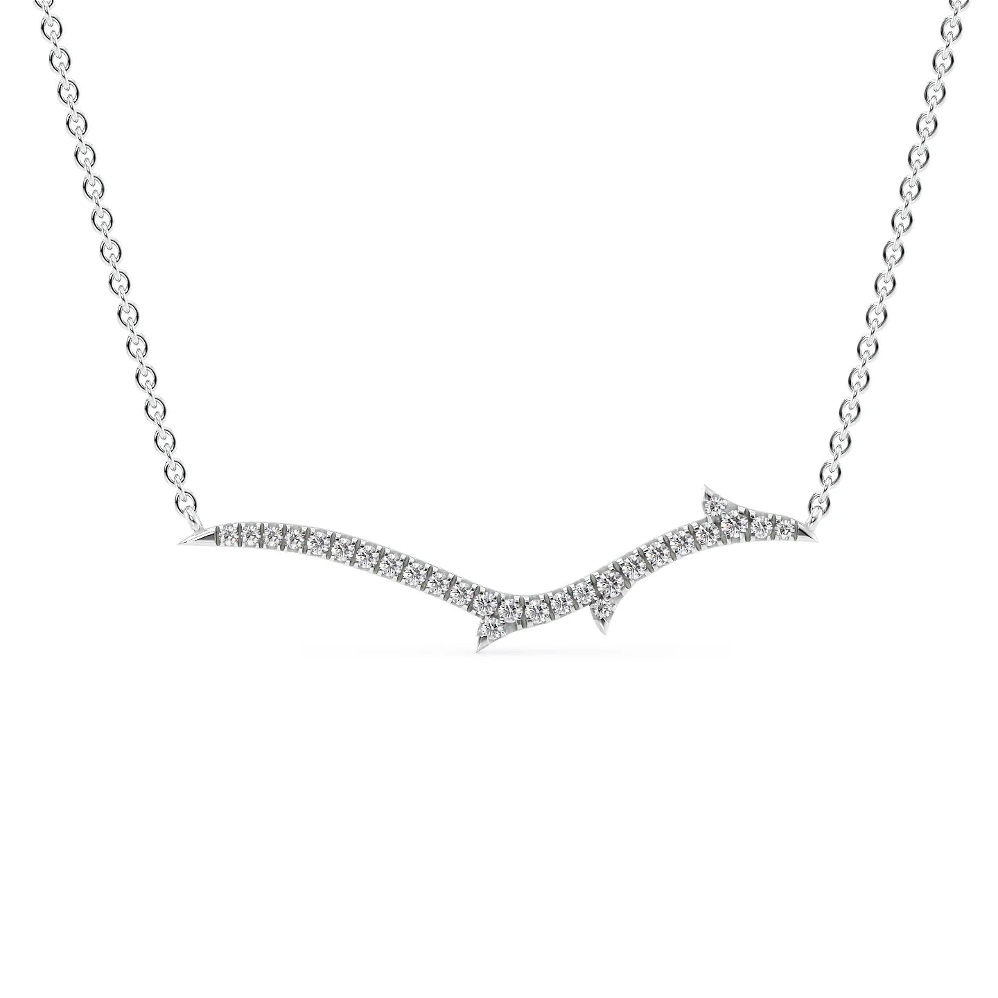 0.15 CT Round Shaped Moissanite Necklace In Multi Stone Design