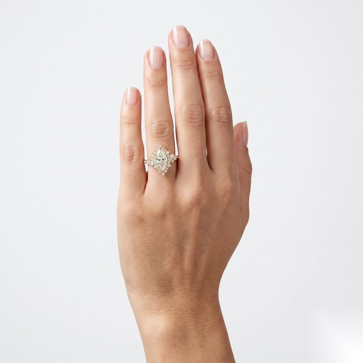 1 CT Marquise Cluster Moissanite Engagement Ring