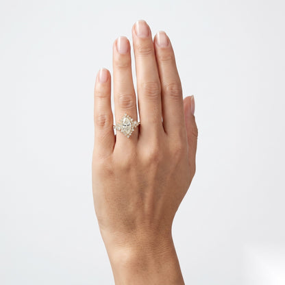 1 CT Marquise Cluster Moissanite Engagement Ring