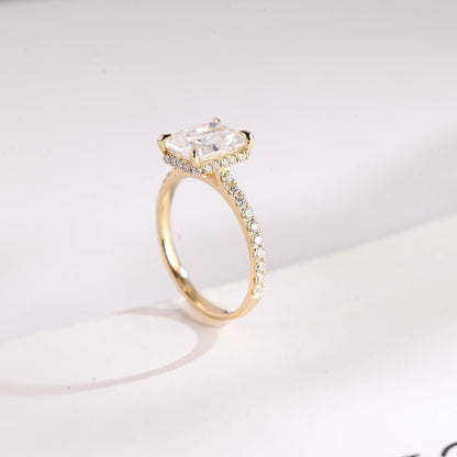 2.0 CT Radiant Pave Moissanite Engagement Ring