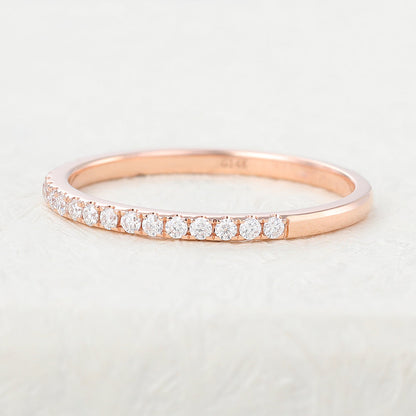 0.22 TCW Round Half Eternity Moissanite Wedding Band