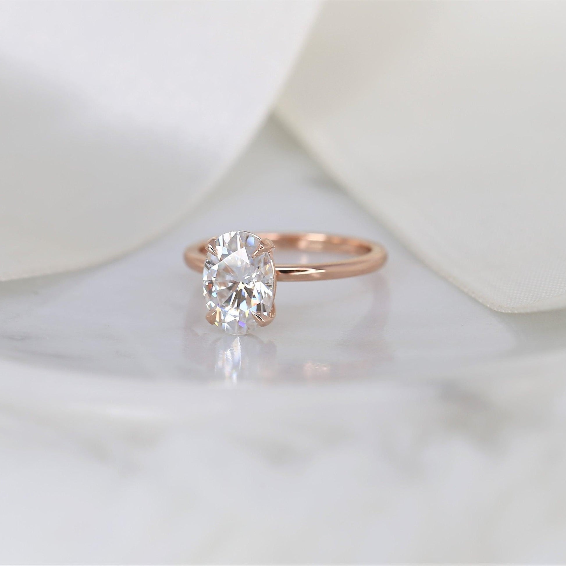 2.5 CT Oval Solitaire Moissanite Engagement Ring