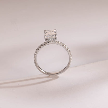 2.0 CT Emerald Pave Moissanite Engagement Ring