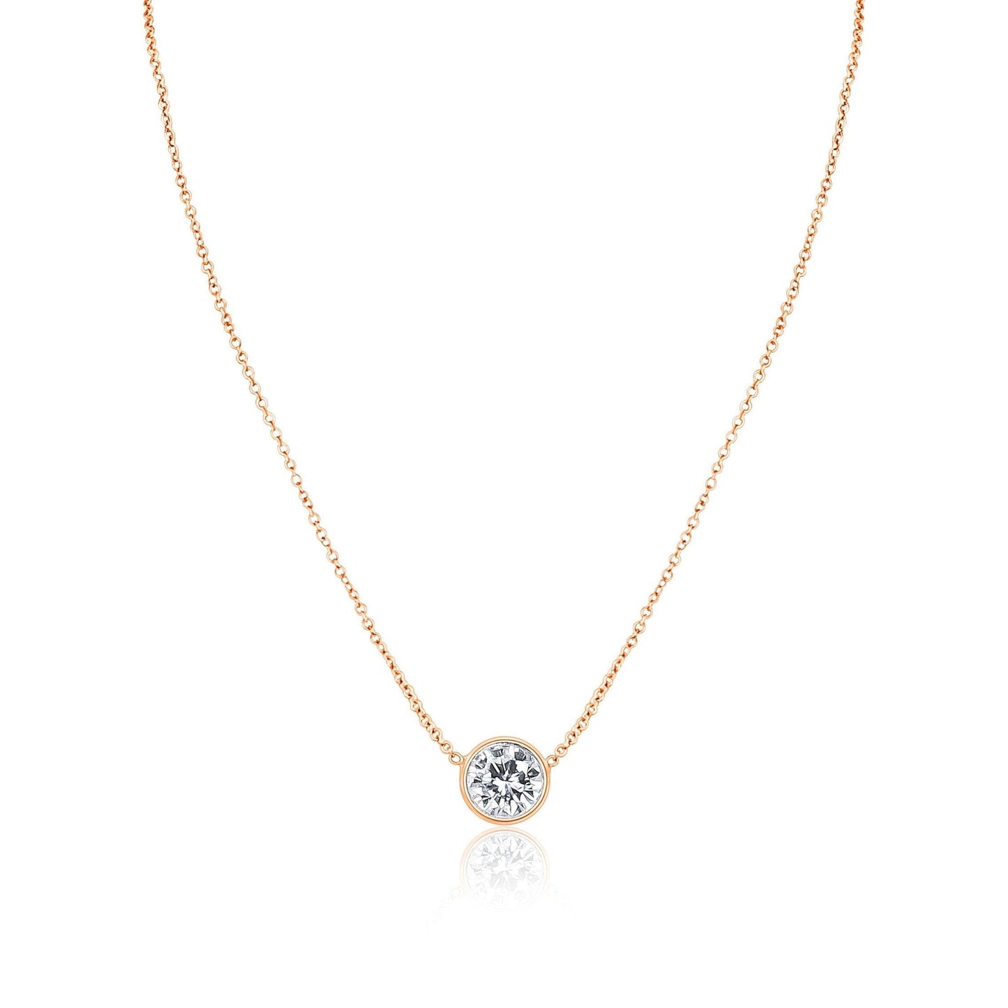 1 CT Round Moissanite Solitaire Necklace