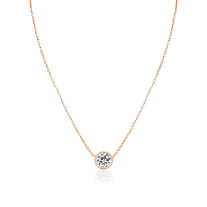 1 CT Round Moissanite Solitaire Necklace